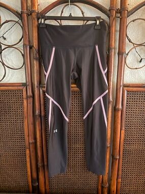 Under Armour Black Leggings with Pink Contrast Trim
